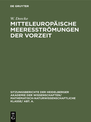cover image of Mitteleuropäische Meeresströmungen der Vorzeit